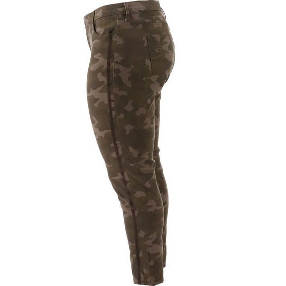 NWT SKINNYGIRL BROADWAY HIGH-RISE SIDE STRIPE SKINNY JEANS CAMO FLOW - Picture 3 of 14